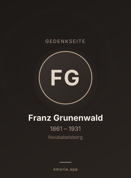 Gedenkportrait von Franz Grunenwald