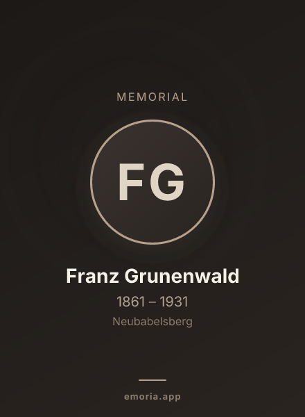 Memorial portrait of Franz Grunenwald