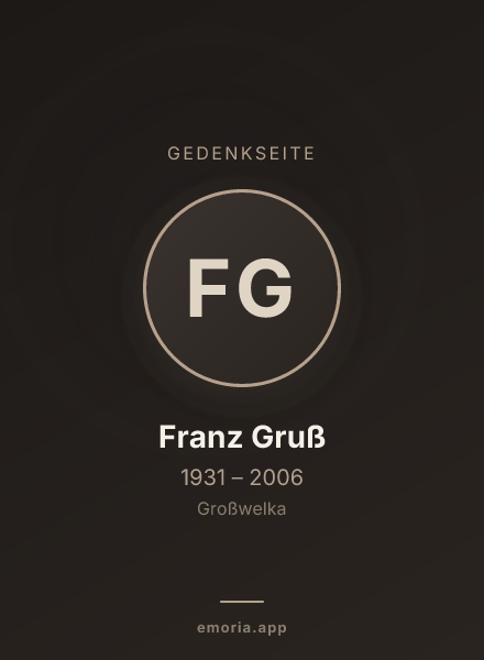 Gedenkportrait von Franz Gruß