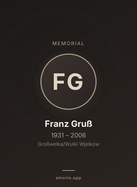 Memorial portrait of Franz Gruß