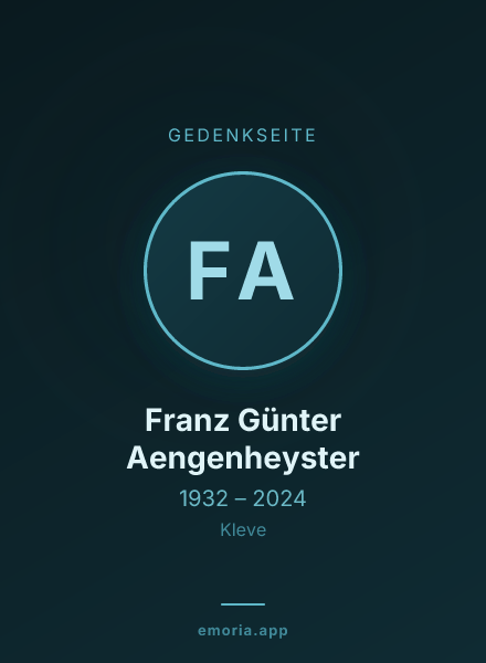 Gedenkportrait von Franz Günter Aengenheyster
