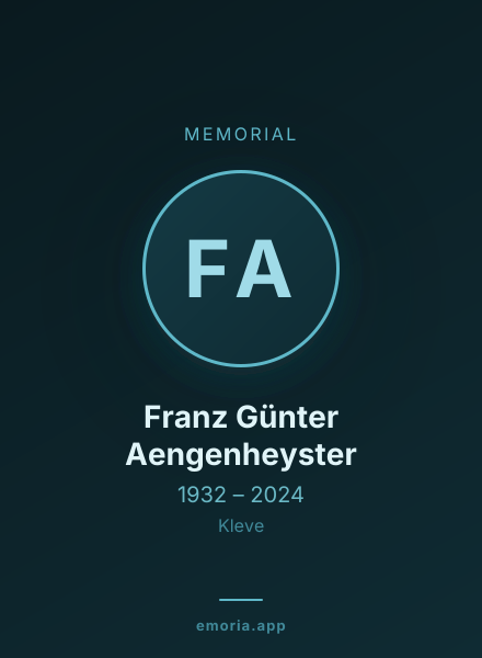 Memorial portrait of Franz Günter Aengenheyster