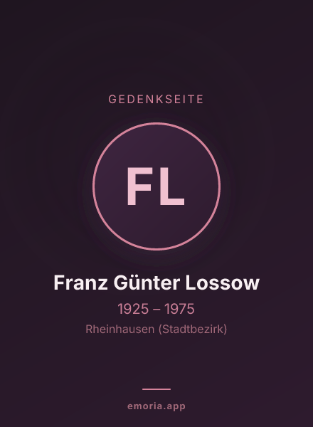 Gedenkportrait von Franz Günter Lossow