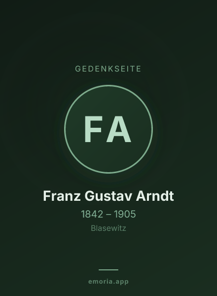 Gedenkportrait von Franz Gustav Arndt