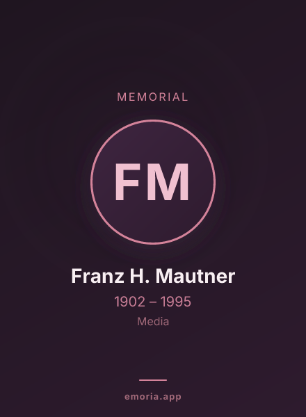 Memorial portrait of Franz H. Mautner