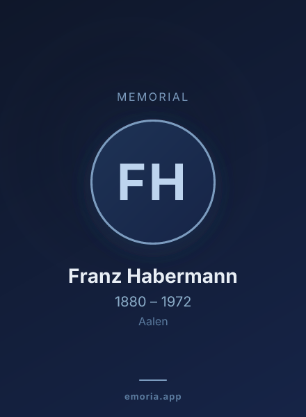 Memorial portrait of Franz Habermann
