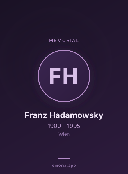 Memorial portrait of Franz Hadamowsky