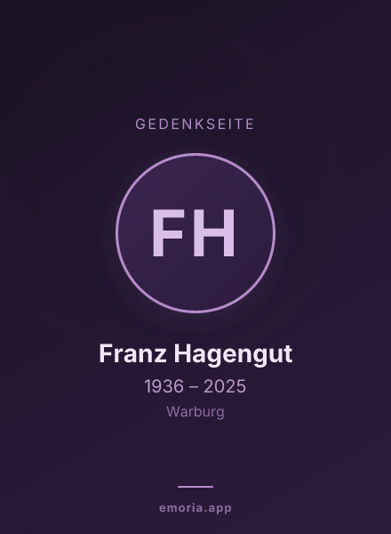 Gedenkportrait von Franz Hagengut