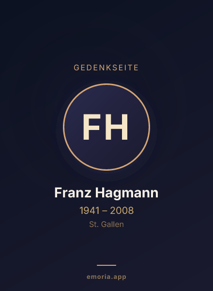 Gedenkportrait von Franz Hagmann