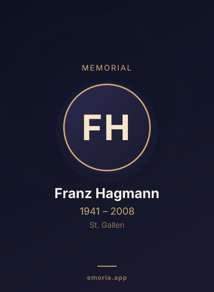 Memorial portrait of Franz Hagmann