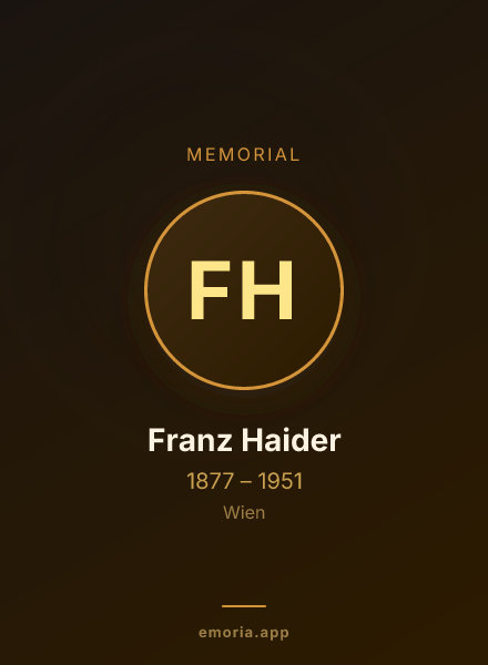 Memorial portrait of Franz Haider