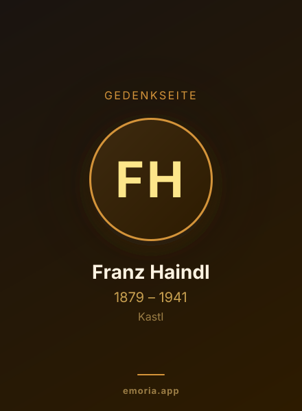 Gedenkportrait von Franz Haindl