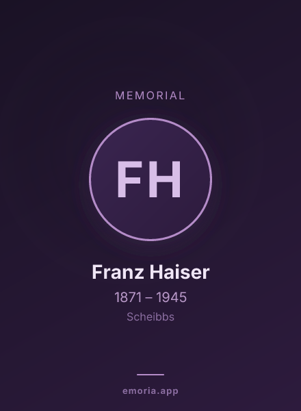 Memorial portrait of Franz Haiser