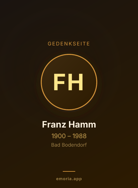 Gedenkportrait von Franz Hamm