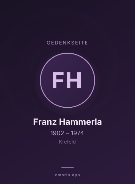 Gedenkportrait von Franz Hammerla