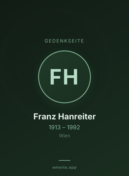 Gedenkportrait von Franz Hanreiter