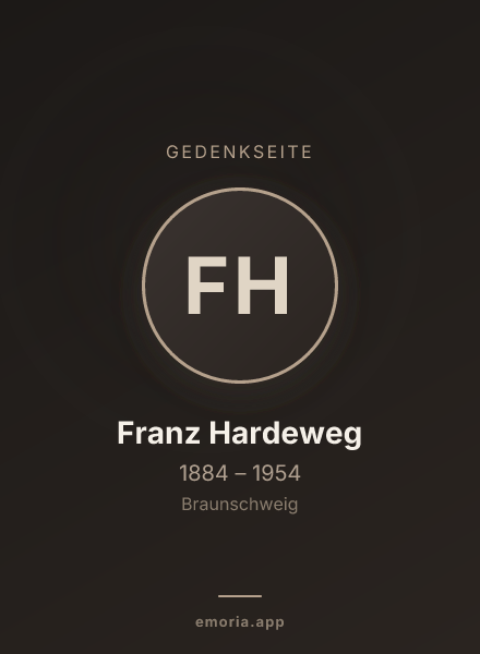Gedenkportrait von Franz Hardeweg