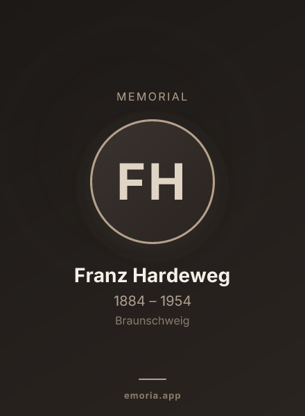 Memorial portrait of Franz Hardeweg