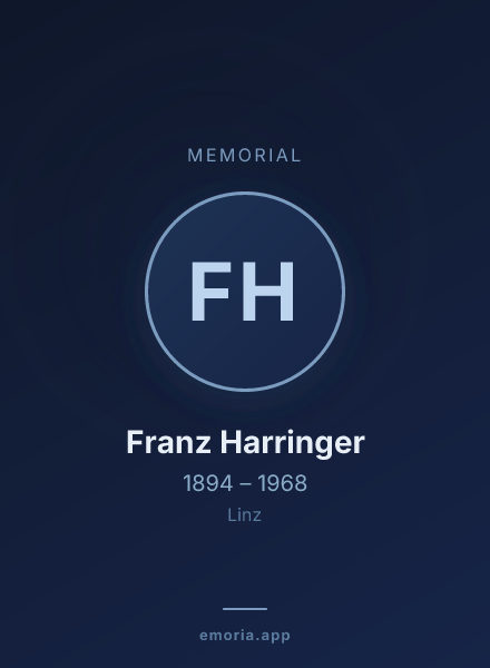 Memorial portrait of Franz Harringer