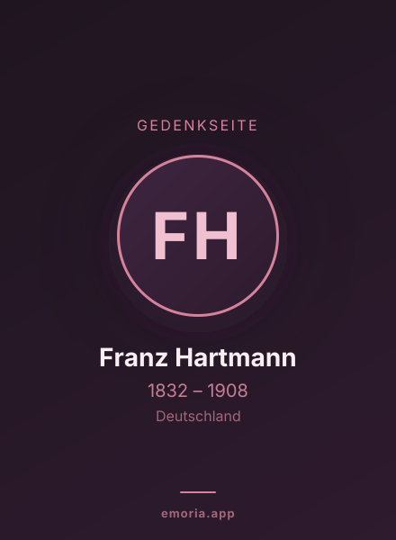 Gedenkportrait von Franz Hartmann