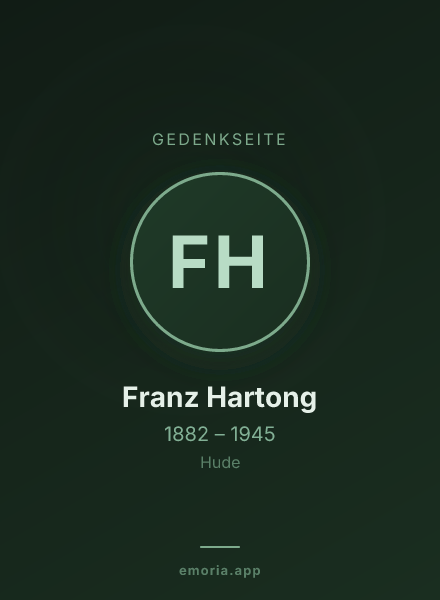 Gedenkportrait von Franz Hartong