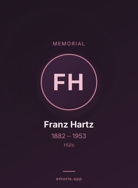 Memorial portrait of Franz Hartz