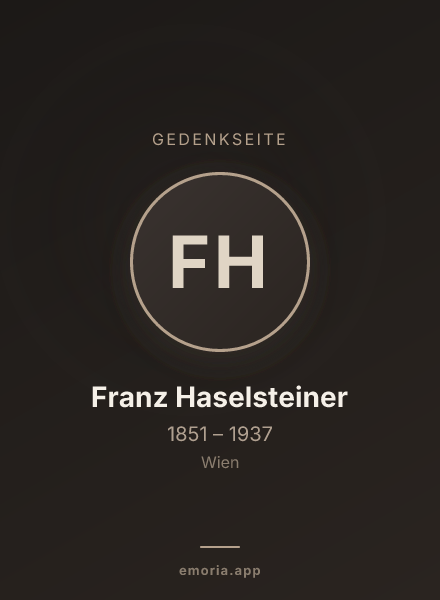 Gedenkportrait von Franz Haselsteiner