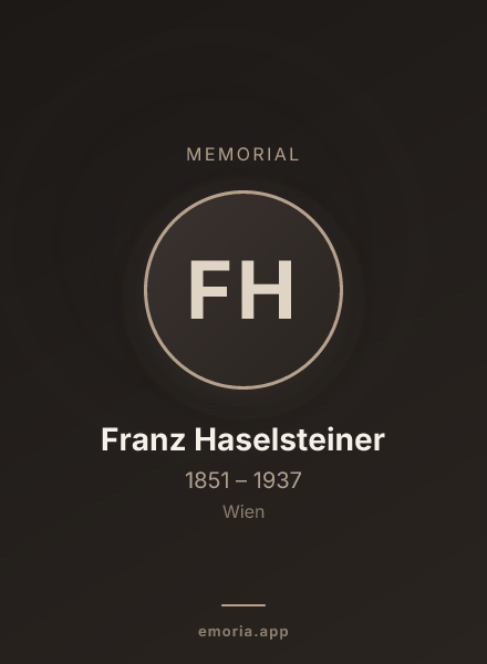 Memorial portrait of Franz Haselsteiner