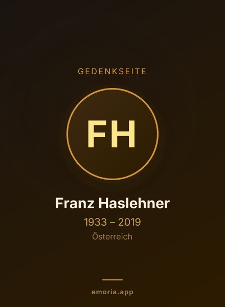 Gedenkportrait von Franz Haslehner
