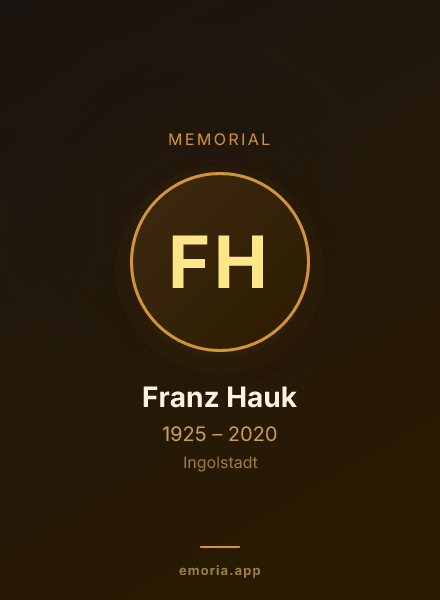 Memorial portrait of Franz Hauk
