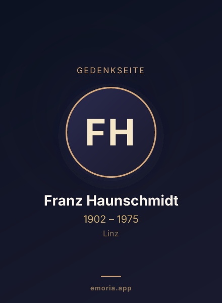 Gedenkportrait von Franz Haunschmidt