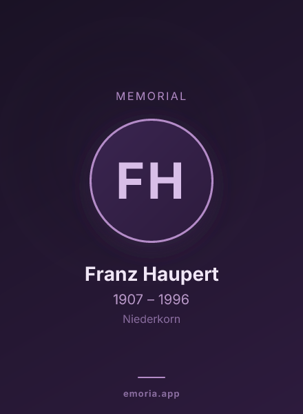 Memorial portrait of Franz Haupert
