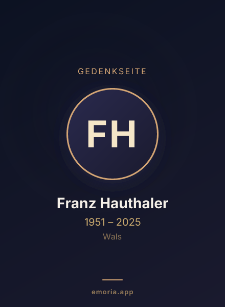 Gedenkportrait von Franz Hauthaler