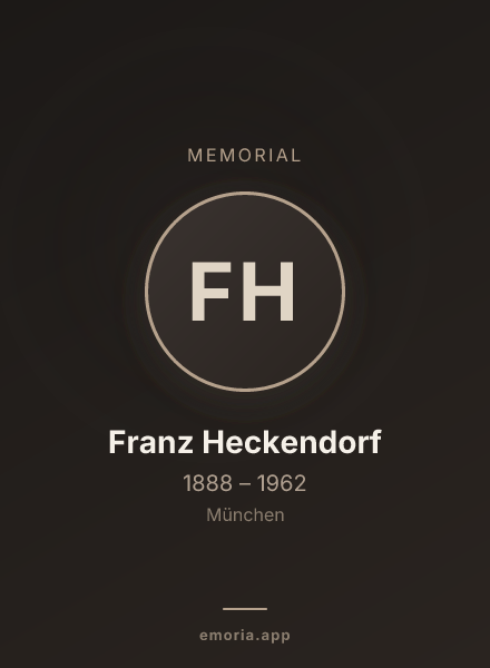 Memorial portrait of Franz Heckendorf