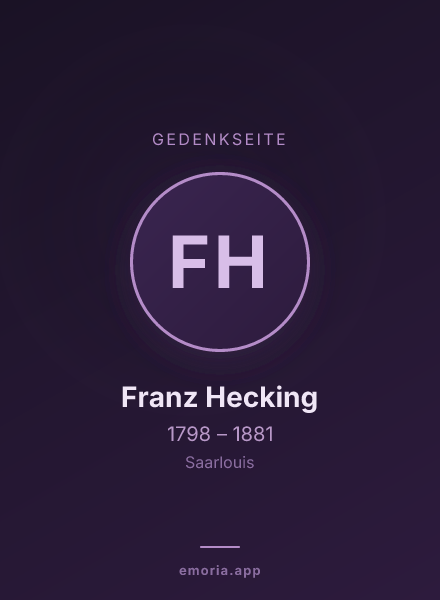Gedenkportrait von Franz Hecking