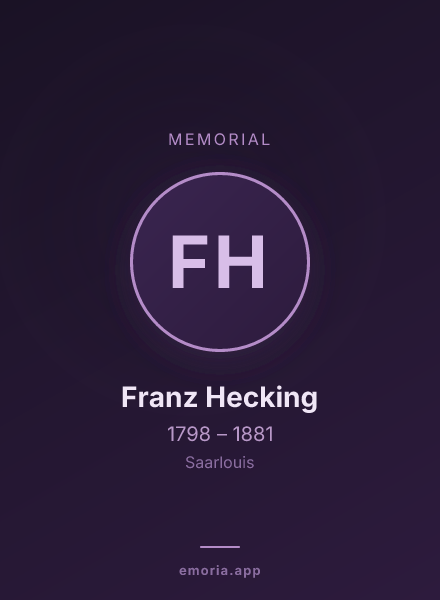 Memorial portrait of Franz Hecking