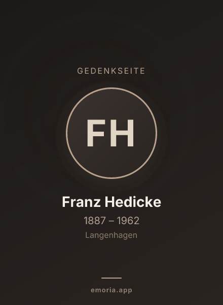 Gedenkportrait von Franz Hedicke