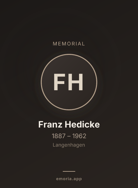 Memorial portrait of Franz Hedicke