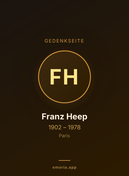 Gedenkportrait von Franz Heep