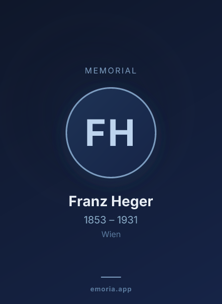 Memorial portrait of Franz Heger
