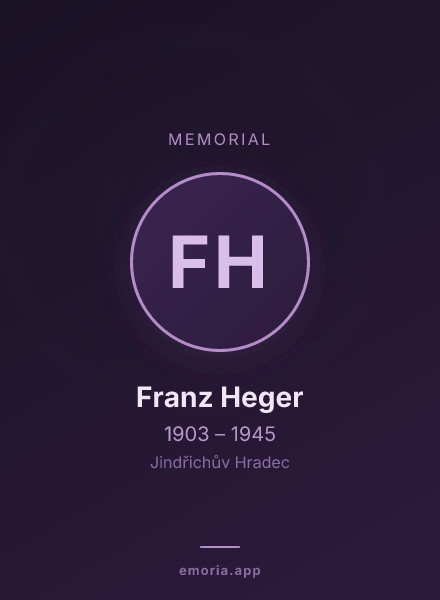 Memorial portrait of Franz Heger