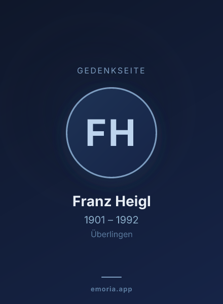 Gedenkportrait von Franz Heigl