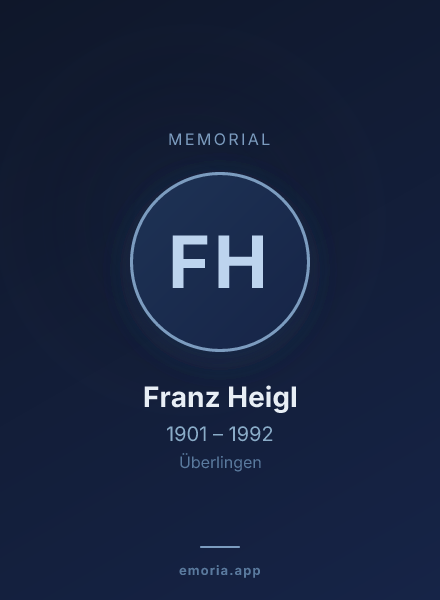 Memorial portrait of Franz Heigl