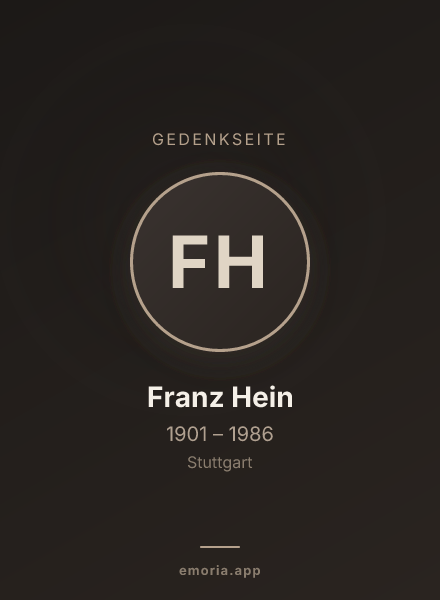 Gedenkportrait von Franz Hein