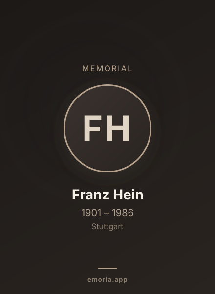 Memorial portrait of Franz Hein
