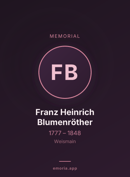 Memorial portrait of Franz Heinrich Blumenröther