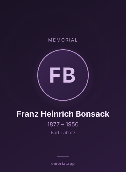 Memorial portrait of Franz Heinrich Bonsack