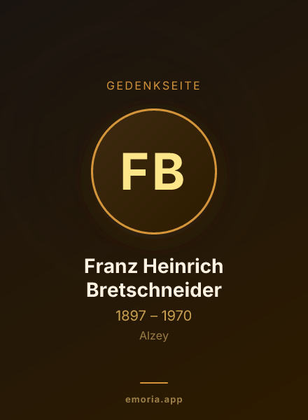 Gedenkportrait von Franz Heinrich Bretschneider