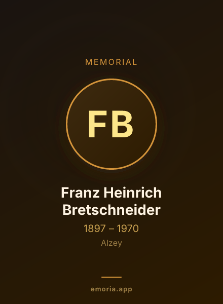 Memorial portrait of Franz Heinrich Bretschneider