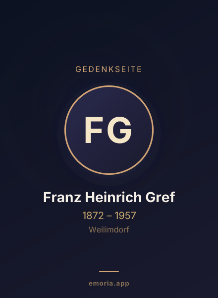 Gedenkportrait von Franz Heinrich Gref